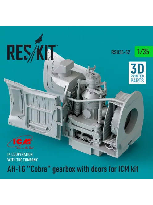 Reskit - AH-1G Cobra gearbox with doors for ICM kit (3D Printed)