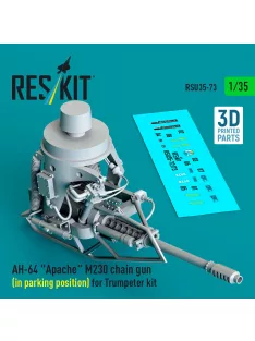   Reskit - AH-64 Apache M230 chain gun (in parking position) for Trumpeter kit (3D Printed)