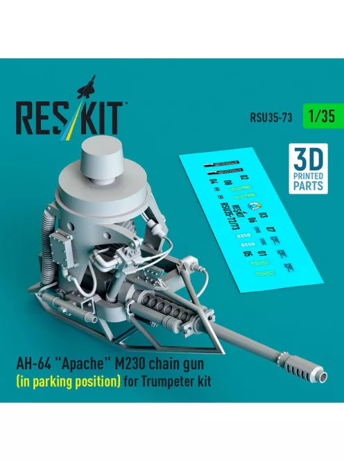 Reskit - AH-64 Apache M230 chain gun (in parking position) for Trumpeter kit (3D Printed)