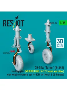  Reskit - CH-54A Tarhe(S-64E) landing gear (MEDIUM LOAD M-121 bomb and other) with weighted wheels set for ICM kit (Metal & 3D Printed)