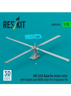   Reskit - AH-64A Apache main rotor with blades and ADSS radar for Trumpeter kit (3D Printed)