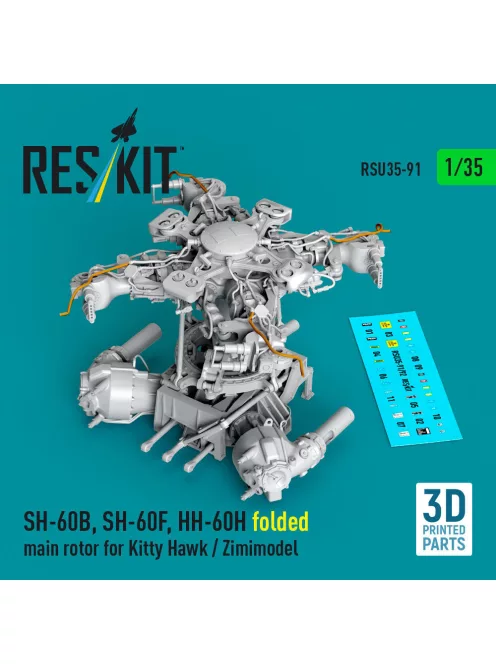 Reskit - SH-60B SH-60F HH-60H folded main rotor for Kitty Hawk / Zimimodel (3D Printed)