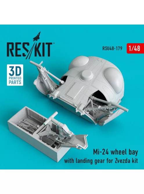 Reskit - Mi-24 wheel bay with landing gear for Zvezda kit (3D Printed)