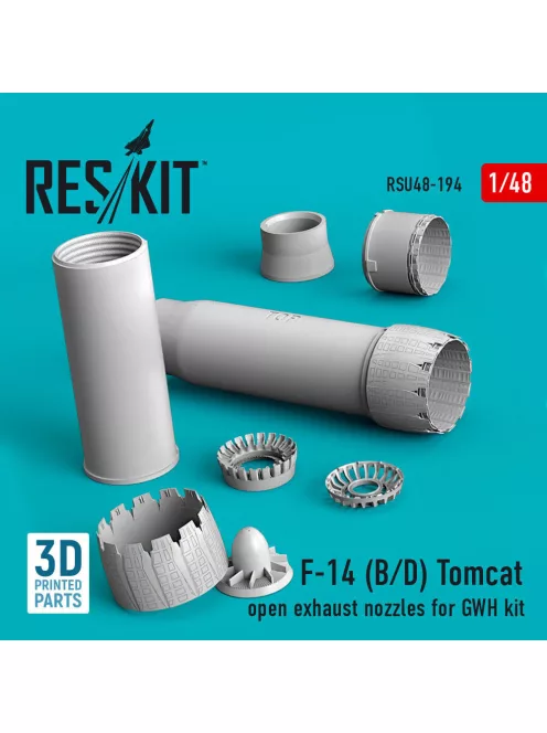 Reskit - F-14 (B,D) Tomcat open exhaust nozzles for GWH kit (3D Printed)