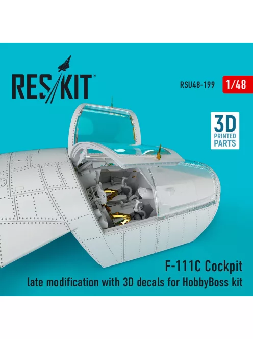 Reskit - F-111C Cockpit late modification with 3D decals for HobbyBoss kit (3D Printed)