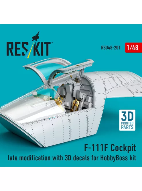 Reskit - F-111F Cockpit late modification with 3D decals for HobbyBoss kit (3D Printed)