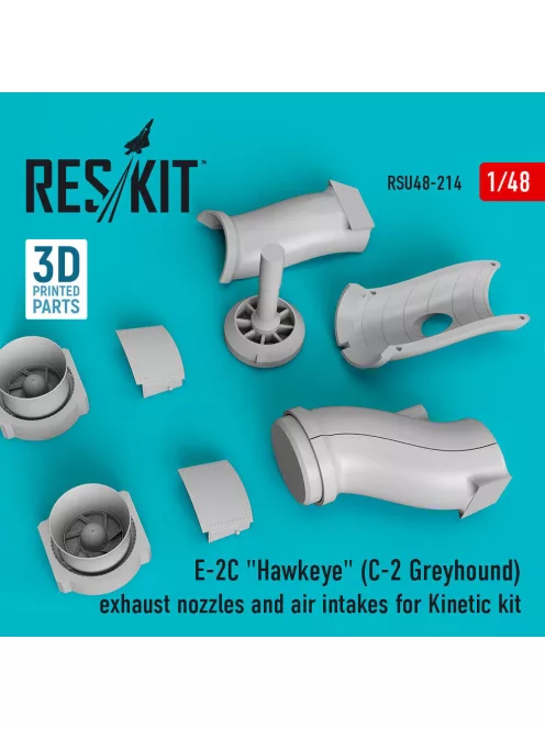 Reskit - E-2C Hawkeye (C-2 Greyhound) exhaust nozzles and air intakes for Kinetic kit (3D Printed)