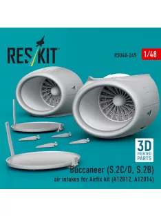   Reskit - Buccaneer (S.2C/D S.2B) air intakes for Airfix kit (A12012 A12014) (3D Printed)