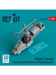   Reskit - Rafale C cockpit (Basic edition with 3D decals) for Revell/Academy kit (3D printed)