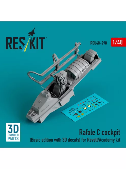 Reskit - Rafale C cockpit (Basic edition with 3D decals) for Revell/Academy kit (3D printed)