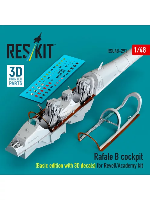 Reskit - Rafale B cockpit (Basic edition with 3D decals) for Revell/Academy kit (3D Printed)