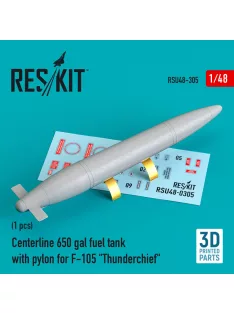   Reskit - Centerline 650 gal fuel tank with pylons for F-105 Thunderchief (1 pcs) (3D Printed)
