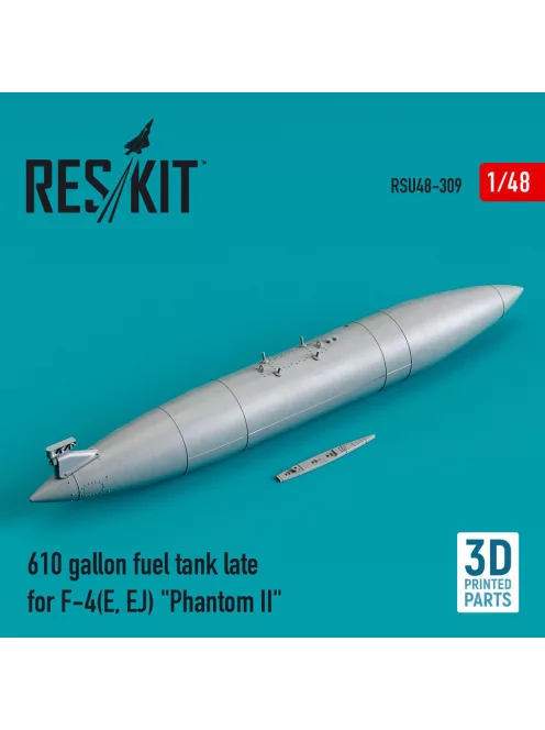 Reskit - 610 gallon fuel tank late for F-4(E EJ) Phantom II (3D Printed)