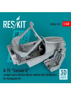   Reskit - A-7E Corsair II cockpit early version (Basic edition with 3D decals) for Hasegawa kit (3D Printed)