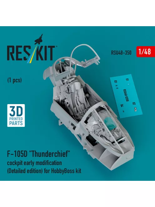 Reskit - F-105D Thunderchief cockpit early modification (Detailed edition) for HobbyBoss kit (3D Printed)