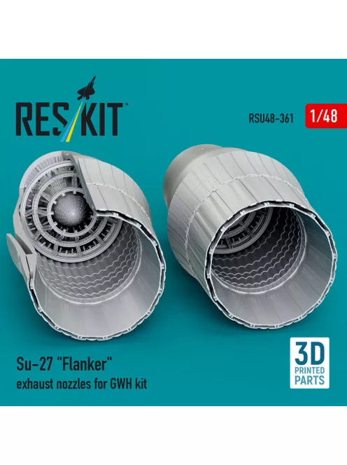Reskit - Su-27 Flanker exhaust nozzles for GWH kit (3D Printed)