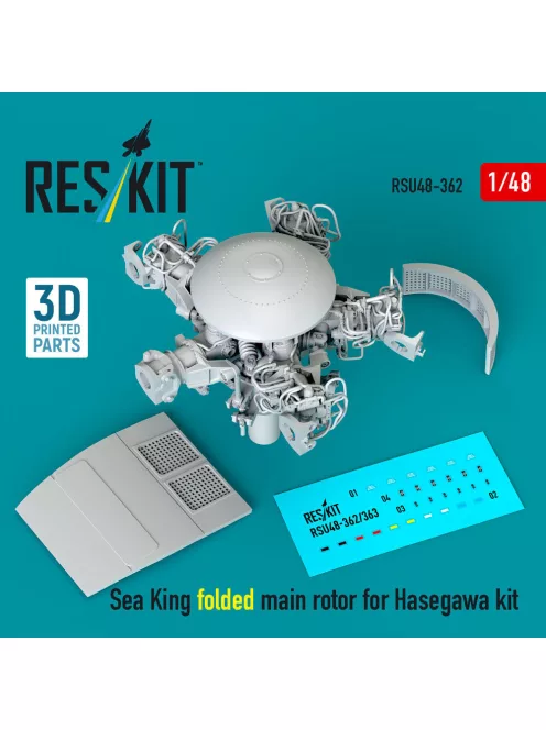 Reskit - Sea King folded main rotor for Hasegawa kit (3D Printed)