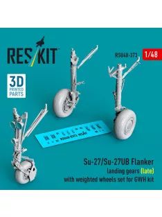   Reskit - Su-27/Su-27UB Flanker landing gears (late) with weighted wheels set for GWH kit (3D Printed)