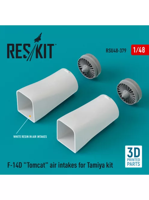 Reskit - F-14D "Tomcat" air intakes for Tamiya kit (3D Printed) (1/48)