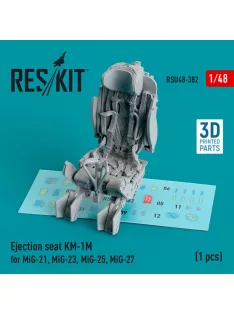   Reskit - Ejection seat KM-1M for MiG-21, MiG-23, MiG-25, MiG-27 (1 pcs) (3D Printed) (1/48)