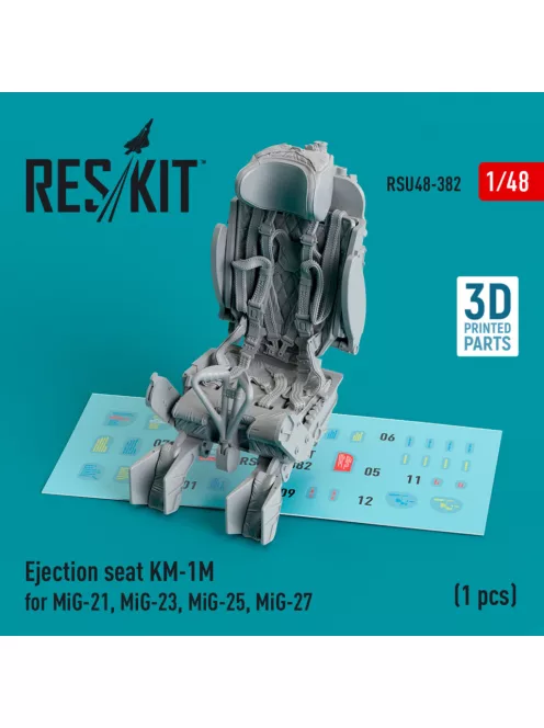 Reskit - Ejection seat KM-1M for MiG-21, MiG-23, MiG-25, MiG-27 (1 pcs) (3D Printed) (1/48)