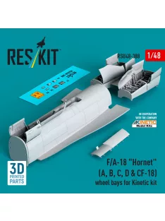   Reskit - F/A-18 Hornet (A, B, C, D & CF-18) wheel bays for Kinetic kit (3D printed)