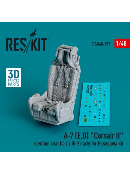 Reskit - A-7 (E,D) "Corsair II" ejection seat IC-2 / IG-2 early for Hasegawa kit (3D Printed) (1/48)