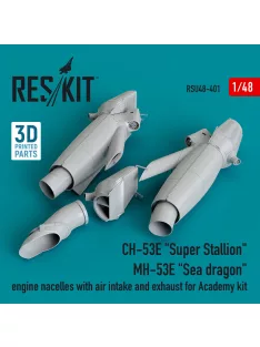  Reskit - CH-53E Super Stallion MH-53E Sea dragon engine nacelles with air intake and exhaust for Academy kit (3D printed)