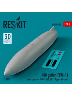   Reskit - 480 gallon FPU-11 fuel tank for F/A-18 (E,F,G) "Super Hornet" (1 pcs) (3D Printed) (1/48)