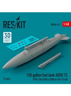   Reskit - 150 gallon fuel tank AERO 1C (FPU-3/A) USN & USM for OV-10 A/D (1 pcs) (3D Printed) (1/48)
