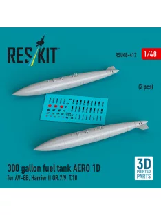   Reskit - 300 gallon fuel tank AERO 1D for AV-8B, Harrier II GR.7/9, T.10 (2 pcs) (3D Printed)