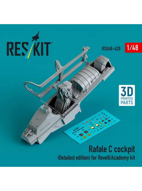 Reskit - Rafale C cockpit (Detailed edition) for Revell/Academy kit (3D printed)