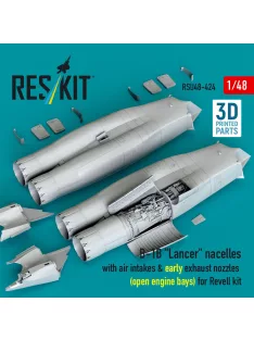   Reskit - B-1B Lancer nacelles with air intakes & early exhaust nozzles (open engine bay) for Revell kit (3D Printed)