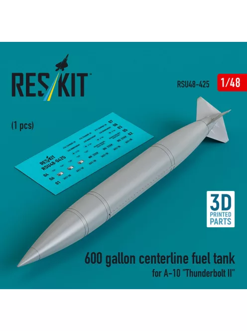 Reskit - 600 gallon centerline fuel tank for A-10 Thunderbolt II (1 pcs) (3D Printed)