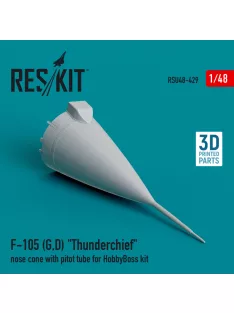   Reskit - F-105 (G,D) "Thunderchief" nose cone with pitot tube for HobbyBoss kit (3D Printed) (1/48)