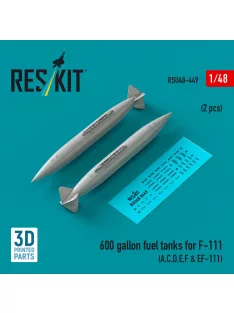   Reskit - 600 gallon fuel tanks for F-111 (A,C,D,E,F & EF-111) (2 pcs) (3D Printed)