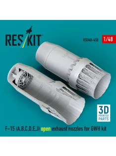   Reskit - F-15 Eagle/Strike Eagle (A,B,C,D,E early,J) F100-PW-220 open exhaust nozzles for GWH kit (3D Printed)