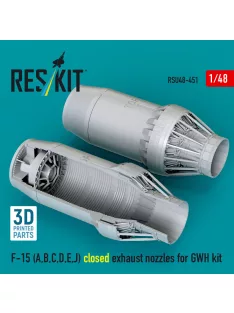   Reskit - F-15 Eagle/Strike Eagle (A,B,C,D,E early,J) F100-PW-220 closed exhaust nozzles for GWH kit (3D Printed)