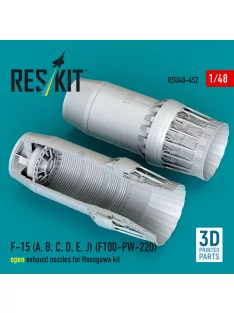  Reskit - F-15 (A B C D E J) (F100-PW-220) open exhaust nozzles for Hasegawa kit (3D Printed)