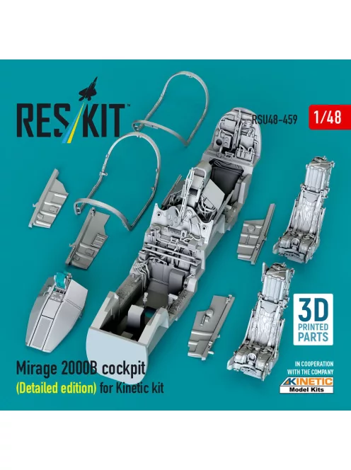 Reskit - Mirage 2000B cockpit (Detailed edition) for Kinetic kit (3D Printed)