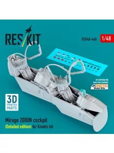   Reskit - Mirage 2000N cockpit (Detailed edition) for Kinetic kit (3D Printed)