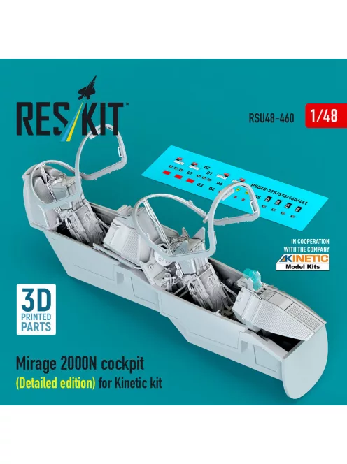 Reskit - Mirage 2000N cockpit (Detailed edition) for Kinetic kit (3D Printed)