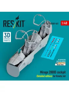   Reskit - Mirage 2000D cockpit (Detailed edition) for Kinetic kit (3D Printed)