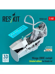   Reskit - Mirage 2000C cockpit (Detailed edition) for Kinetic kit (3D Printed)
