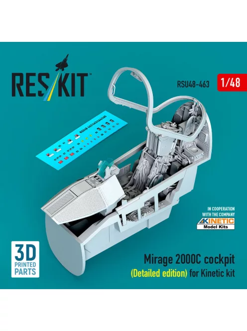 Reskit - Mirage 2000C cockpit (Detailed edition) for Kinetic kit (3D Printed)
