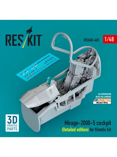Reskit - Mirage-2000-5 cockpit (Detailed edition) for Kinetic kit (3D Printed)