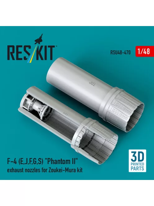Reskit - F-4 (E J F G S) Phantom II exhaust nozzles for Zoukei-Mura kit (3D Printed)