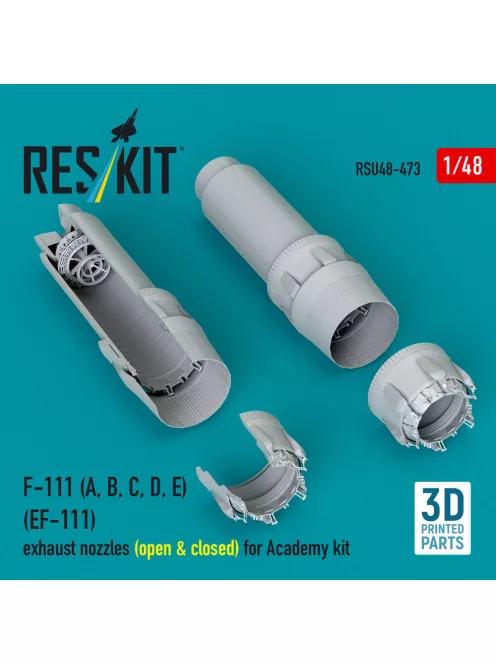 Reskit - F-111 (A B C D E) (EF-111) exhaust nozzles (open & closed) for Academy kit (3D Printed)