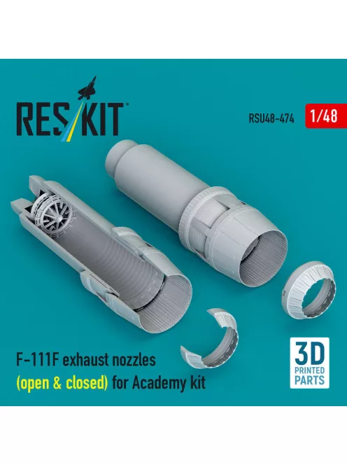 Reskit - F-111F exhaust nozzles (open & closed) for Academy kit (3D Printed)