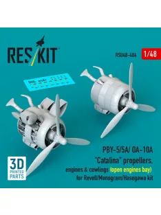   Reskit - PBY- A/ OA-10A Catalina propellers engines & cowlings (open engines bay) for Revell/Monogram/Hasegawa kit (3D Printed)